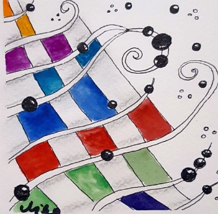 zentangle akvarell online tanfolyam zentangle kocka